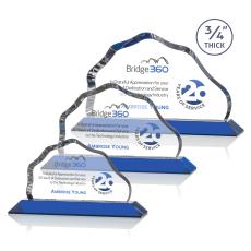 Hagen Full Color Blue Crystal Trophy - Crystal Trophies