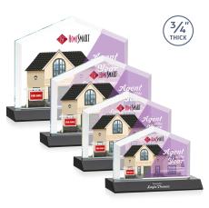 Realtor Full Color Black Peaks Crystal Trophy - Crystal Trophies