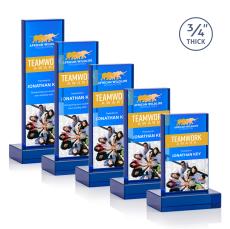 Cartwright Full Color Blue Rectangle Crystal Trophy - Crystal Trophies