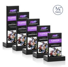 Cartwright Full Color Black Rectangle Crystal Trophy - Crystal Trophies