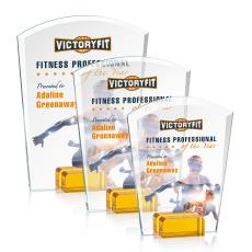 Byrne Full Color Amber Peaks Crystal Trophy - Crystal Trophies