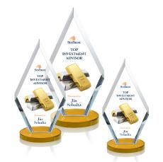 Fitzgerald Full Color Amber Crystal Trophy - Crystal Trophies