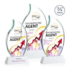 Summers Full Color on Helton Base Fagan Flame Crystal Trophy - Crystal Trophies