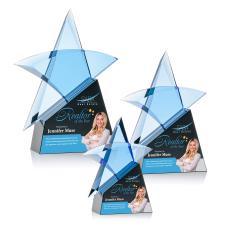 Harvey Star Full Color Black Crystal Trophy - Crystal Trophies