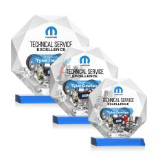 Minor Full Color Sky Blue Polygon Crystal Trophy - Crystal Trophies