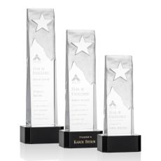 Hinson Star on Base Black Rectangle Crystal Trophy - Trophies