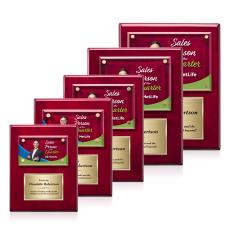 Woodward Full Color Plaque - Rosewood/Gold - Wall Plaque Awards