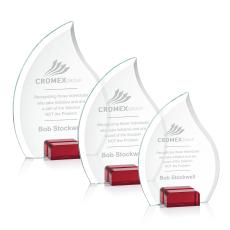 Hassan Red Flame Crystal Trophy - Crystal Trophies