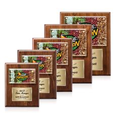 Woodward Full Color Plaque - Walnut/Gold - Wall Plaque Awards
