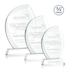 Oakes on Helton Base Clear Peaks Crystal Trophy - Crystal Trophies