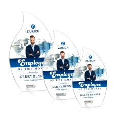 Jewell Full Color Silver Flame Acrylic Trophy - Acrylic Trophies