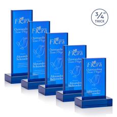 Cartwright Blue Rectangle Crystal Trophy - Crystal Trophies