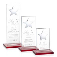 Zuniga Star Red/Silver Rectangle Crystal Trophy - Trophies