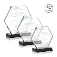 Pagan Black Polygon Crystal Trophy - Crystal Trophies