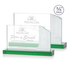 Marsh Green Rectangle Crystal Trophy - Crystal Trophies