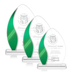 Guidry Green Peaks Crystal Trophy - Crystal Trophies