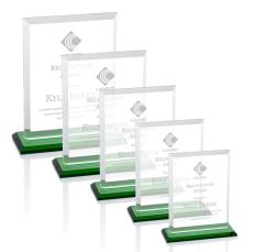 Villa Green Rectangle Crystal Trophy - Crystal Trophies