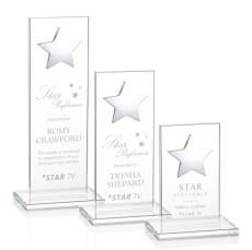 Zuniga Star Clear/Silver Rectangle Crystal Trophy - Trophies