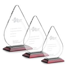 Moyer Rosewood Tear Drop Crystal Trophy - Crystal Trophies