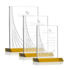 Goldstein Liquid Amber Rectangle Crystal Trophy - Crystal Trophies