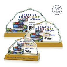 Pierre Full Color Amber Crystal Trophy - Custom Trophies