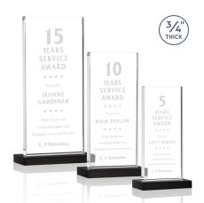 Prieto Black Rectangle Crystal Trophy - Crystal Trophies