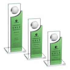 Oleary Golf Green Rectangle Crystal Trophy - Crystal Globe Awards