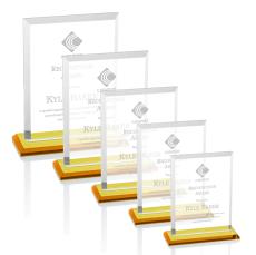 Villa Amber Rectangle Crystal Trophy - Crystal Trophies