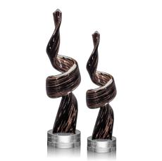 Inman Clear Base Unique Glass Trophy - Art Glass Trophies