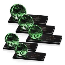 Diamond on Black Emerald Crystal Trophy - Diamond Trophies