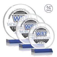 Juarez Full Color Blue Circle Crystal Trophy - Custom Trophies
