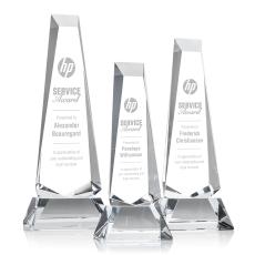Hankins Obelisk on Base Clear Towers Crystal Trophy - Crystal Trophies