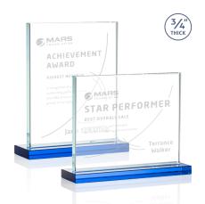 Mohamed Sky Blue Rectangle Crystal Trophy - Crystal Trophies
