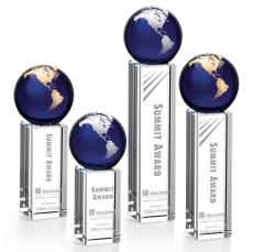 Custom Crystal Globe Trophy Awards