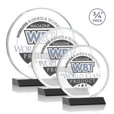 Juarez Full Color Black Circle Crystal Trophy - Custom Trophies