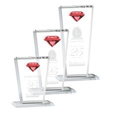 Clifford Diamond Ruby Unique Crystal Trophy - Crystal Trophies