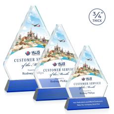 Mayer Full Color on Helton Blue Crystal Trophy - Custom Trophies