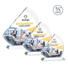 Yanez Full Color Clear Peaks Crystal Trophy - Custom Trophies