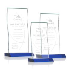 McClure Blue Rectangle Crystal Trophy - Crystal Trophies