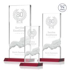 Rubin Red Rectangle Crystal Trophy - Crystal Trophies