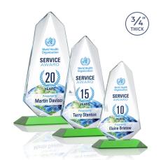 McMullen Full Color Green Peaks Crystal Trophy - Custom Trophies