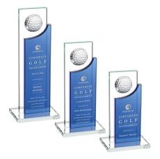 Oleary Golf Blue Rectangle Crystal Trophy - Crystal Globe Awards