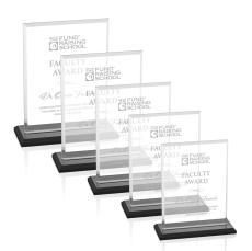 Lorenzo Black Rectangle Crystal Trophy - Crystal Trophies