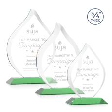 Cavazos Flame- Green Crystal Trophy - Crystal Trophies