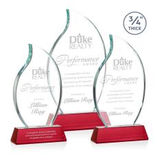 Summers on Helton Base Red Flame Crystal Trophy - Crystal Trophies