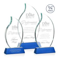 Summers on Helton Base Blue Flame Crystal Trophy - Crystal Trophies
