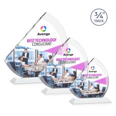 Yanez Full Color Fagan Peaks Crystal Trophy - Custom Trophies