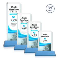 Carey Full Color on Helton Sky Blue Rectangle Crystal Trophy - Crystal Trophies