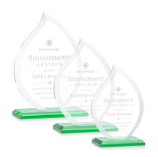 Tomlinson Green Flame Crystal Trophy - Crystal Trophies