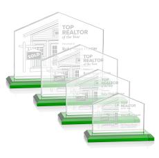 House Green Peaks Crystal Trophy - Crystal Trophies